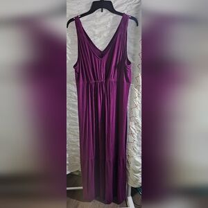 Elegant Long Sleeve Dress in Rich Purple